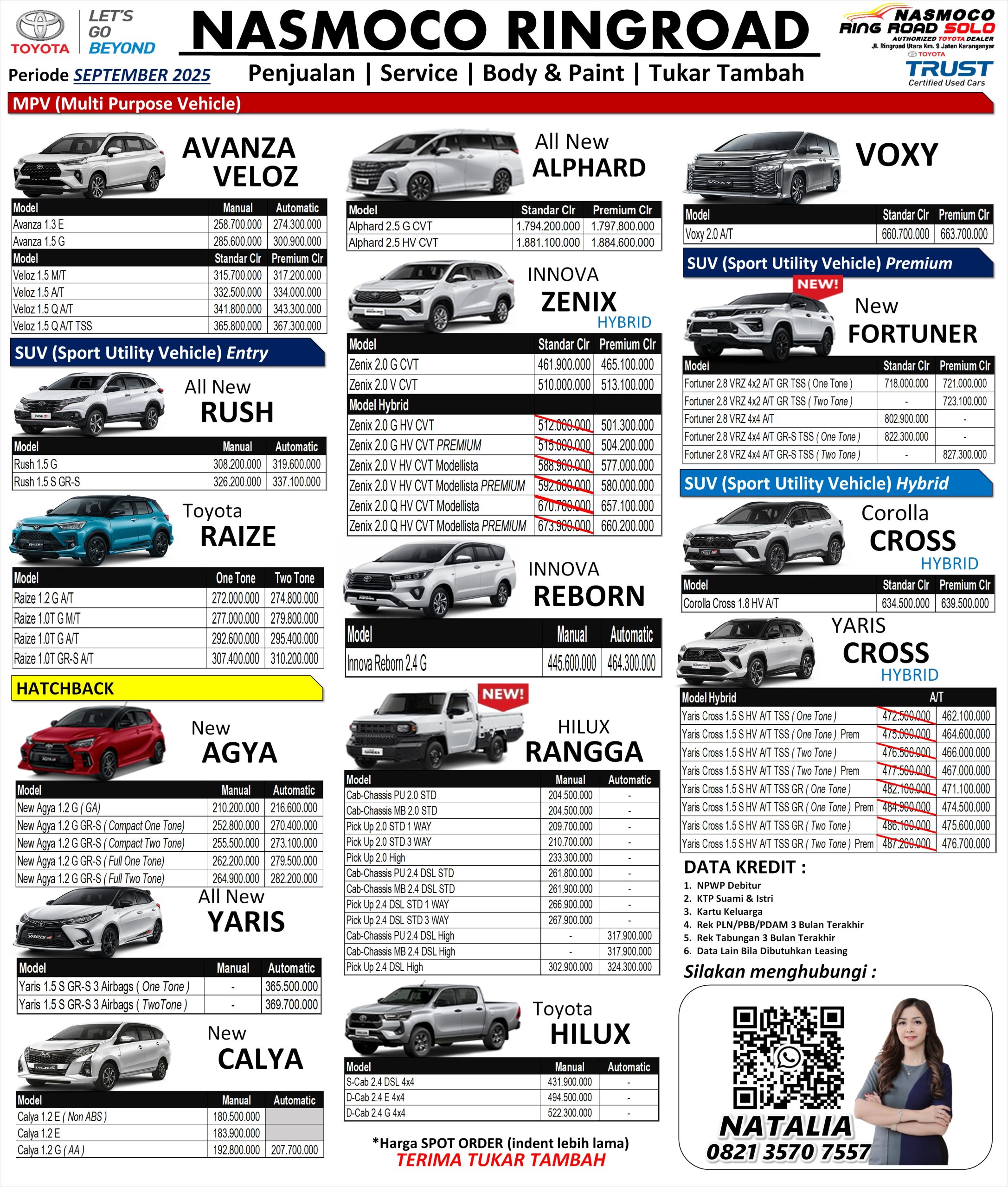 🔥 Harga Toyota Solo September 2025! Promo Spesial di Nasmoco Ringroad, Kredit Ringan & Tukar Tambah