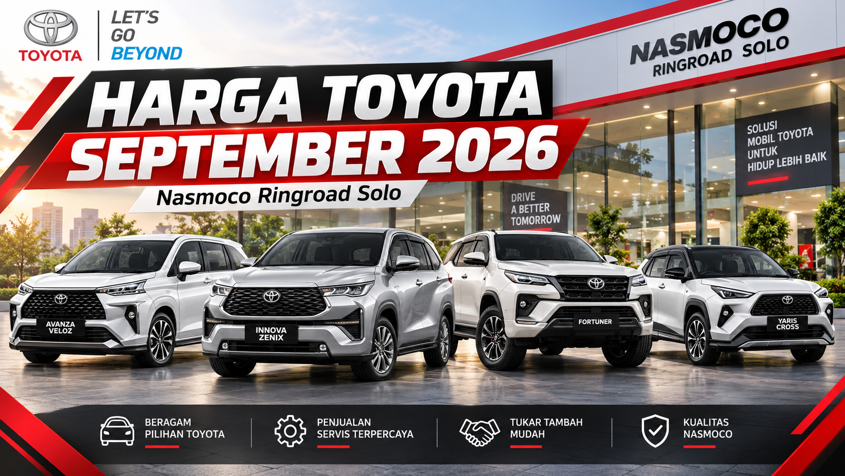 Harga Mobil Toyota September 2026 di Nasmoco Ringroad Solo: Avanza, Veloz Hybrid, Innova, Fortuner & Lainnya